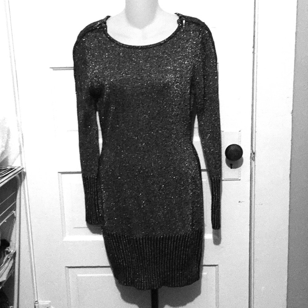 “Forever 21”Black and silver sweater dress large